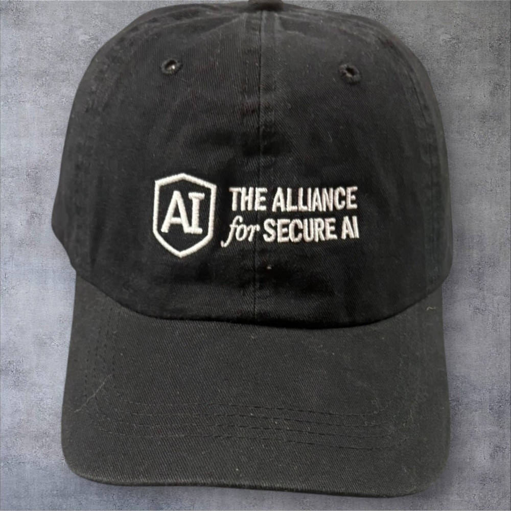 Alliance for Secure AI Hat Black Embroidered Strapback Beechfield Cyber Tech